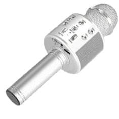 MG Bluetooth Karaoke mikrofón s reproduktorom, strieborný