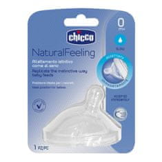 Chicco Cumlík na fľašu Natural Feeling silikón, normálny prietok 1 ks, 0m+