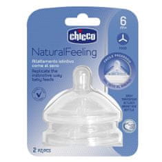 Chicco Cumlík na fľašu Natural Feeling silikón na kašu 2 ks, 6m+