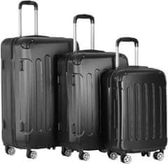 shumee Sada cestovných kufrov 3-dielna, tvrdý plast, čierna