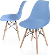 Greatstore Sada stoličiek s plastovým sedadlom, 2 ks, modré