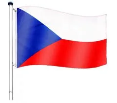 Greatstore Vlajkový stožiar vrátane vlajky Česká republika - 650 cm
