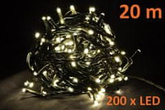 shumee Vianočné LED osvetlenie 20 m - teplá biela, 200 diód