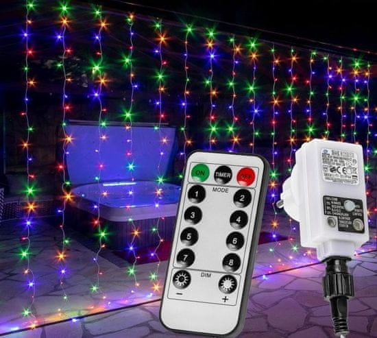 Greatstore VOLTRONIC Vianočný svetelný záves - 6x3 m, 600 LED, farebný