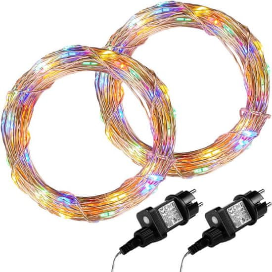 shumee Sada 2 kusov svetelných drôtov 200 LED - farebná