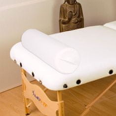 shumee Vankúš pre masážny stôl biely kožený 68 cm valec