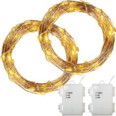 shumee Sada 2 kusov svetelných drôtov - 100 LED, teplá biela