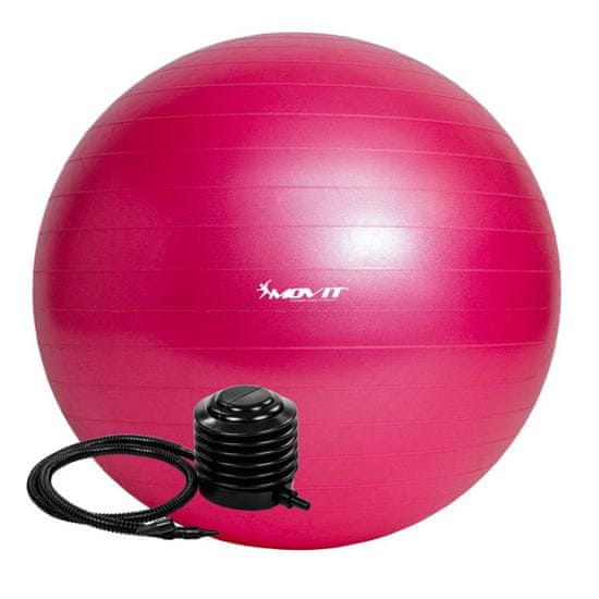 shumee Gymnastická lopta MOVIT s pumpou – 75 cm – ružová