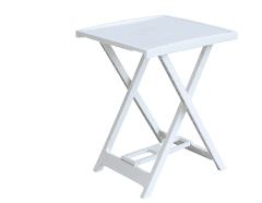 Greatstore Plastový stolík ARNO - biely, 65 x 50 x 47 cm