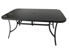 Greatstore Kvalitný kovový stôl (ZWT-150) - čierne sklo