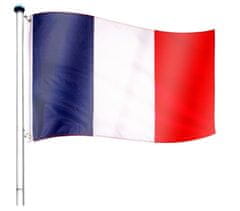 Greatstore Vlajkový stožiar vrátane vlajky Francúzsko - 650 cm