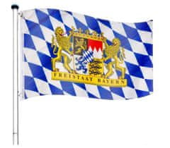 Greatstore Vlajkový stožiar vrátane vlajky Bayern - 650 cm