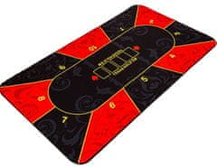 Greatstore Skladacia pokerová podložka, červená/čierna, 200 x 90 cm