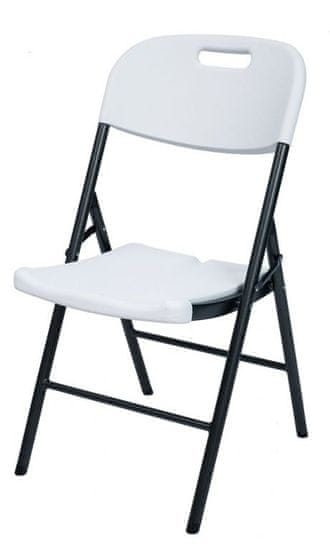 Greatstore Cateringová skladacia stolička - 87 x 53 x 46 cm, biela