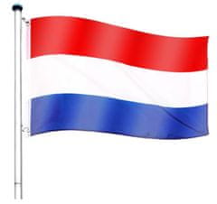 Greatstore Vlajkový stožiar vrátane vlajky Holandsko - 650 cm