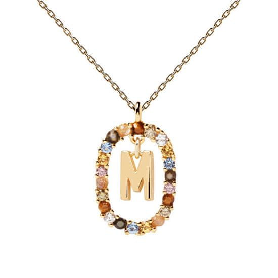 PDPAOLA Krásny pozlátený náhrdelník písmeno "M" LETTERS CO01-272-U (retiazka, prívesok)