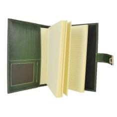 VegaLM Kožený zápisník XXL z prírodnej kože s číselným zámkom v zelenej farbe