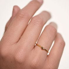 PDPAOLA Slušivý pozlátený prsteň zo striebra sa zirkónmi LIME BLUSH AN01-194 (Obvod 54 mm)