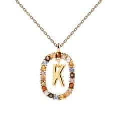 PDPAOLA Krásny pozlátený náhrdelník písmeno "K" LETTERS CO01-270-U (retiazka, prívesok)