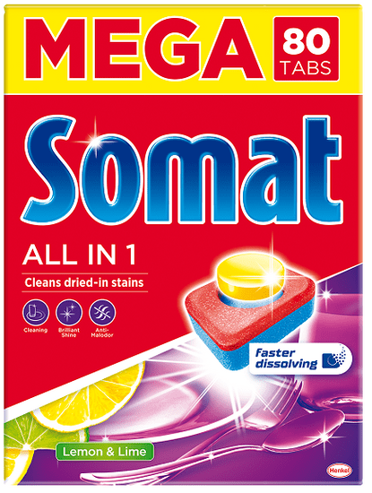 Somat All in One Lemon&amp;Lime 80 Tablet