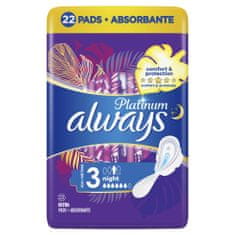 Always Platinum Night (Velikost 3) Hygienické Vložky S Krídelkami 22 ks