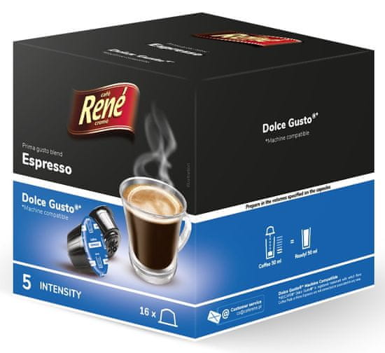 René Espresso kapsule pre kávovary Dolce Gusto 16 ks