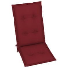 Vidaxl Podložky na záhradné stoličky 4 ks vínovočervené 120x50x7 cm