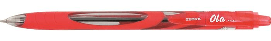 Zebra Guľôčkové pero "OLA", červená, 0,27 mm, stláčací mechanizmus, 13943