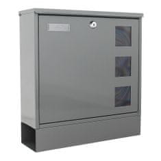 Rottner Postale poštová schránka šedá | Cylindrický zámok | 36.5 x 38 x 12 cm