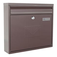 Rottner Teramo poštová schránka hnedá | Cylindrický zámok | 36 x 32 x 8 cm