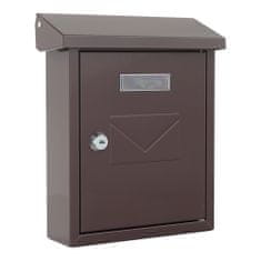 Rottner Cesena poštová schránka hnedá | Cylindrický zámok | 21 x 25 x 7 cm