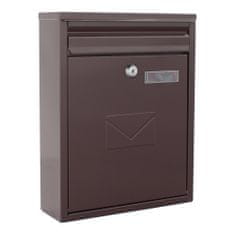 Rottner Como poštová schránka hnedá | Cylindrický zámok | 25 x 32 x 8.5 cm