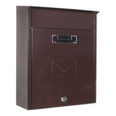Rottner Tivoli poštová schránka hnedá | Cylindrický zámok | 26 x 33.5 x 12 cm