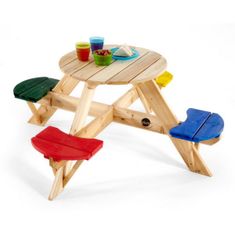 PLUM Plum dřevěný piknikový stůl se stoličkami