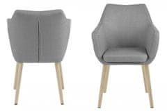 Design Scandinavia Jedálenská stolička Nora II, tkanina, šedá