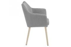 Design Scandinavia Jedálenská stolička Nora II, tkanina, šedá