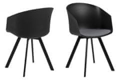 Design Scandinavia Jedálenská stolička Mona (SET 2ks), tkanina, čierna