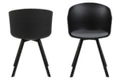 Design Scandinavia Jedálenská stolička Mona (SET 2ks), tkanina, čierna