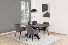 Design Scandinavia Jedálenská stolička Brooke (SET 2ks), zamat, šedá