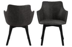 Design Scandinavia Jedálenská stolička Bella (SET 2ks), tkanina, antracitová