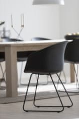 Design Scandinavia Jedálenská stolička Moon (SET 2ks), tkanina, čierna