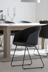 Design Scandinavia Jedálenská stolička Moon (SET 2ks), tkanina, čierna