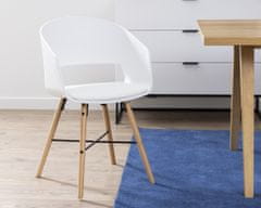 Design Scandinavia Jedálenská stolička Luna (SET 2ks), syntetická koža, biela