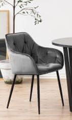 Design Scandinavia Jedálenská stolička Brooke (SET 2ks), zamat, šedá