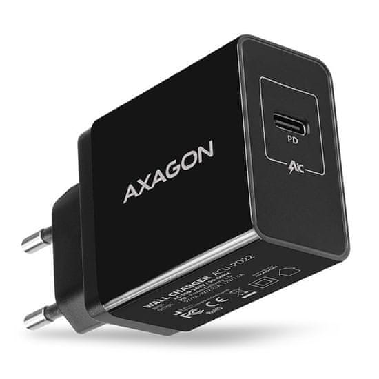 AXAGON ACU-PD22, PD nabíjačka do siete, 1x USB-C port, PD3.0/QC3.0/AFC/FCP/Apple, 22W ACU-PD22