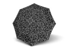 Doppler Mini Fiber Black & White dámsky skladací dáždnik Farba: Čierna a biela, Vzor: 2