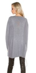 Amiatex Dámsky sveter 71505 + Nadkolienky Gatta Calzino Strech, šedá, UNIVERZáLNA