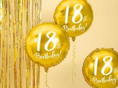 Balónik fóliový 18. narodeniny zlatý - 45cm