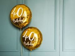 Balónik fóliový 40. narodeniny zlatý - 45cm