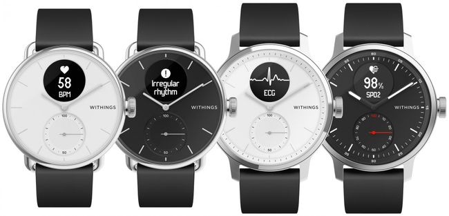 Inteligentné hodinky Withings Scanwatch 38mm, dlhá výdrž batérie, GPS, schody, výškomer, plávanie, potápanie, pre zdravie, detekuje fibriláciu predsiení, srdcový rytmus, spánková apnoe